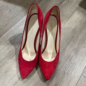 Red Suede Nine West High Heels 6M